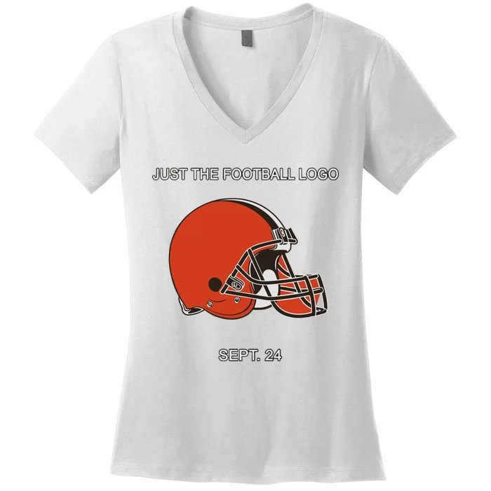 Just The Football Logo Sept 24 Women's V-Neck T-Shirt