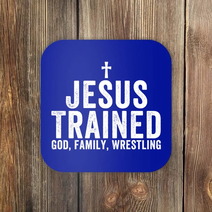 Jesus Trained God Family Wrestling Christian Wrestling Great Gift Coaster