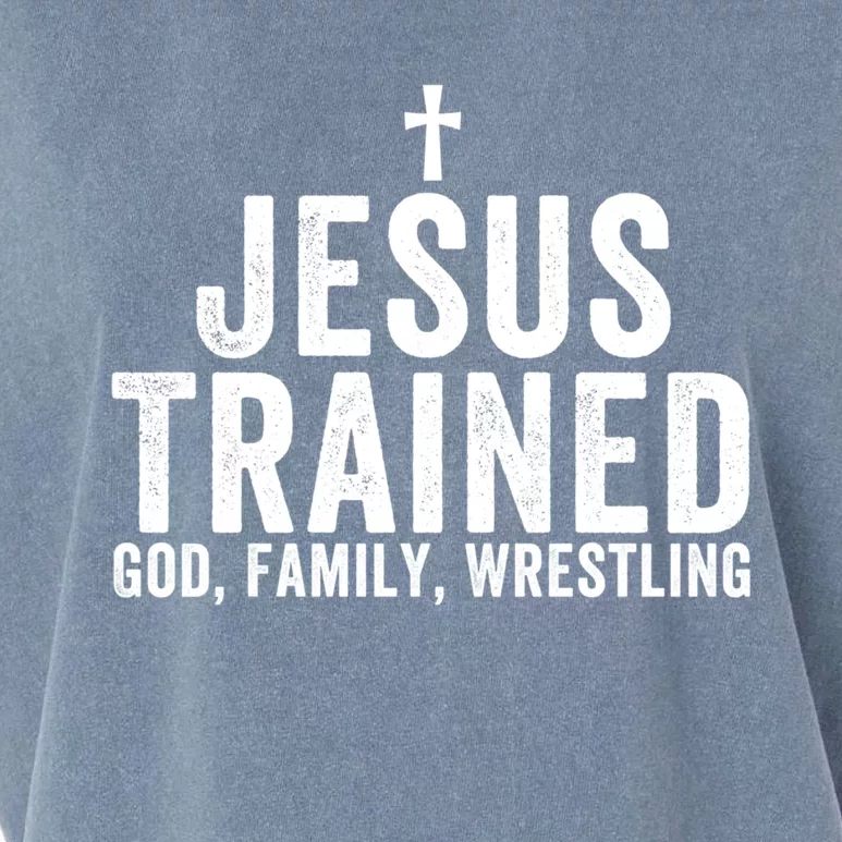 Jesus Trained God Family Wrestling Christian Wrestling Great Gift Garment-Dyed Women's Muscle Tee