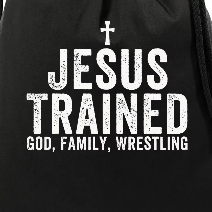 Jesus Trained God Family Wrestling Christian Wrestling Drawstring Bag