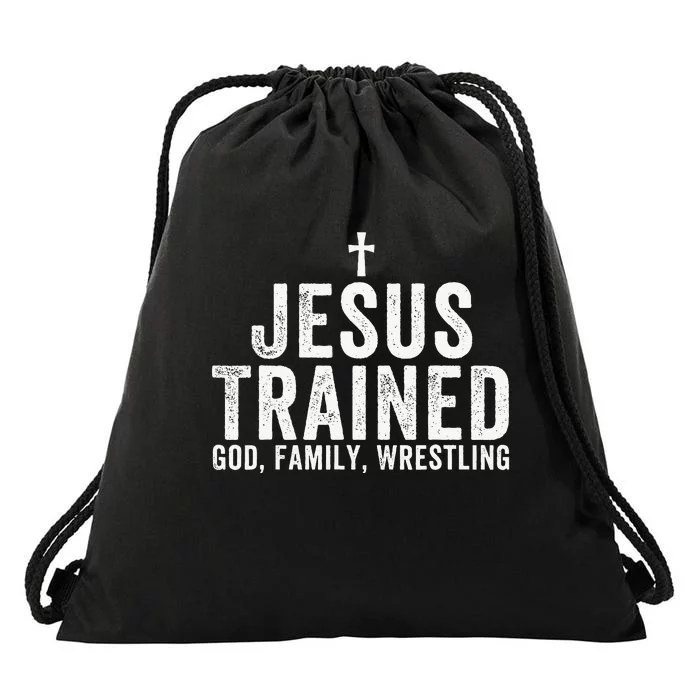 Jesus Trained God Family Wrestling Christian Wrestling Drawstring Bag