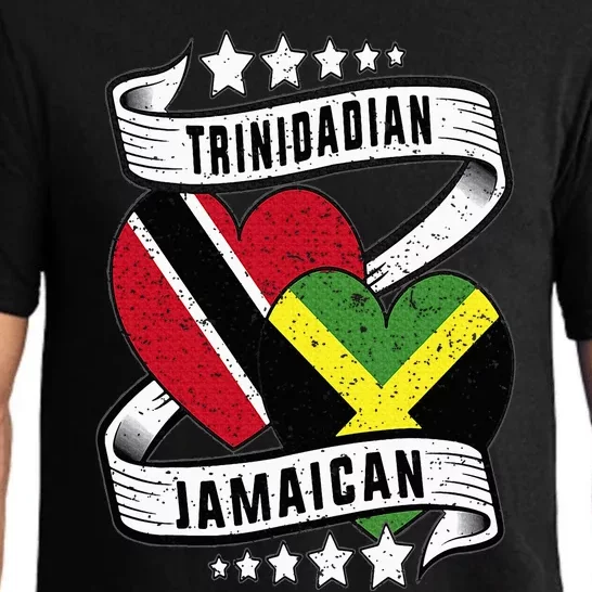 Jamaican Trinidad half Trinidad and half Jamaican flag Pajama Set