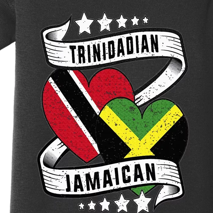 Jamaican Trinidad half Trinidad and half Jamaican flag Baby Bodysuit