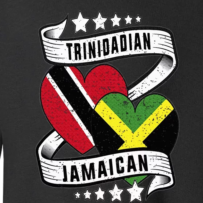 Jamaican Trinidad half Trinidad and half Jamaican flag Toddler Sweatshirt