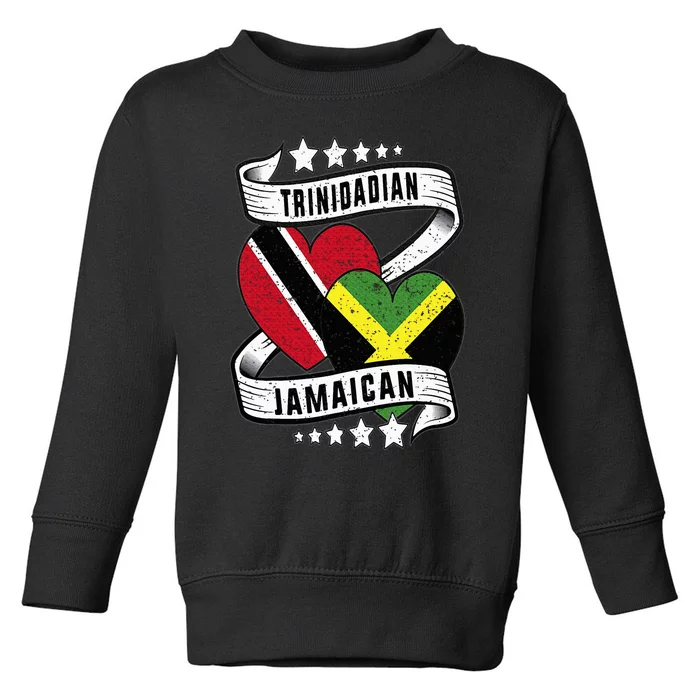 Jamaican Trinidad half Trinidad and half Jamaican flag Toddler Sweatshirt