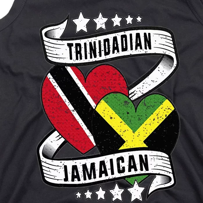 Jamaican Trinidad half Trinidad and half Jamaican flag Tank Top