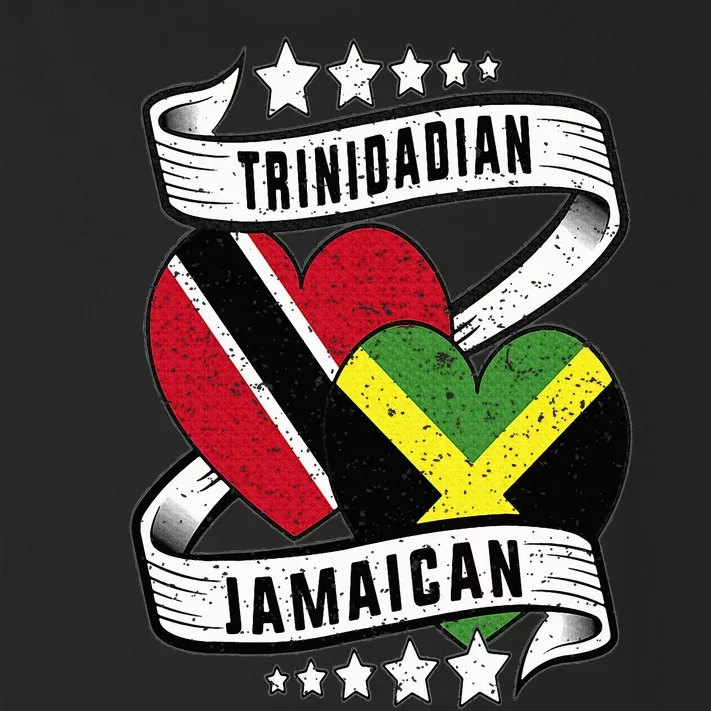 Jamaican Trinidad half Trinidad and half Jamaican flag Toddler Long Sleeve Shirt