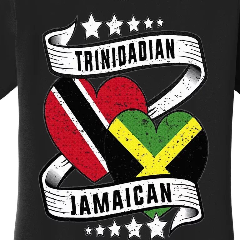 Jamaican Trinidad half Trinidad and half Jamaican flag Women's T-Shirt