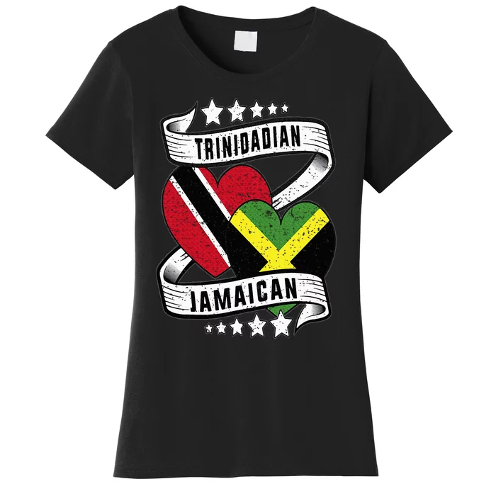 Jamaican Trinidad half Trinidad and half Jamaican flag Women's T-Shirt