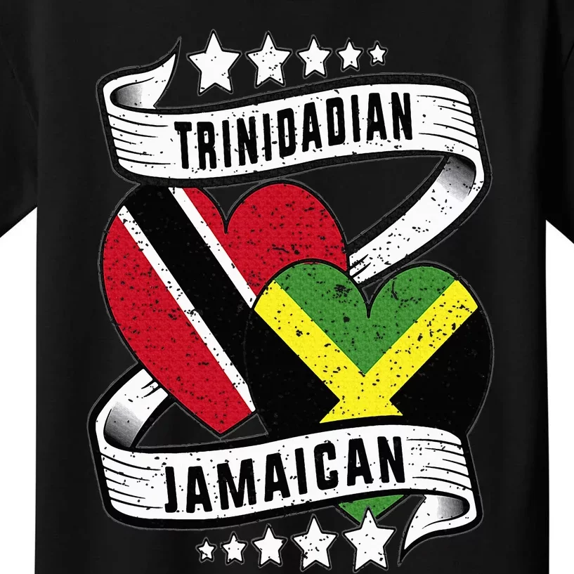 Jamaican Trinidad half Trinidad and half Jamaican flag Kids T-Shirt