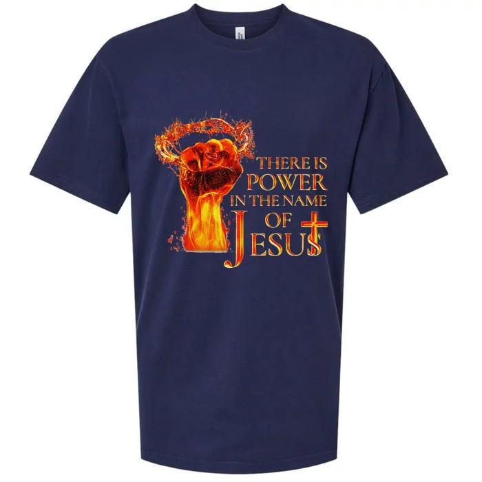 Jesus There Is Power In The Name Of Jesust Funny Christian Sueded Cloud Jersey T-Shirt