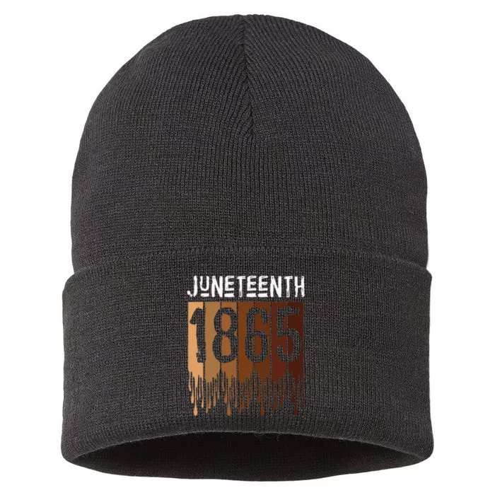 Juneteenth Tee June 19th 1865 Freedom Day Melanin Sustainable Knit Beanie