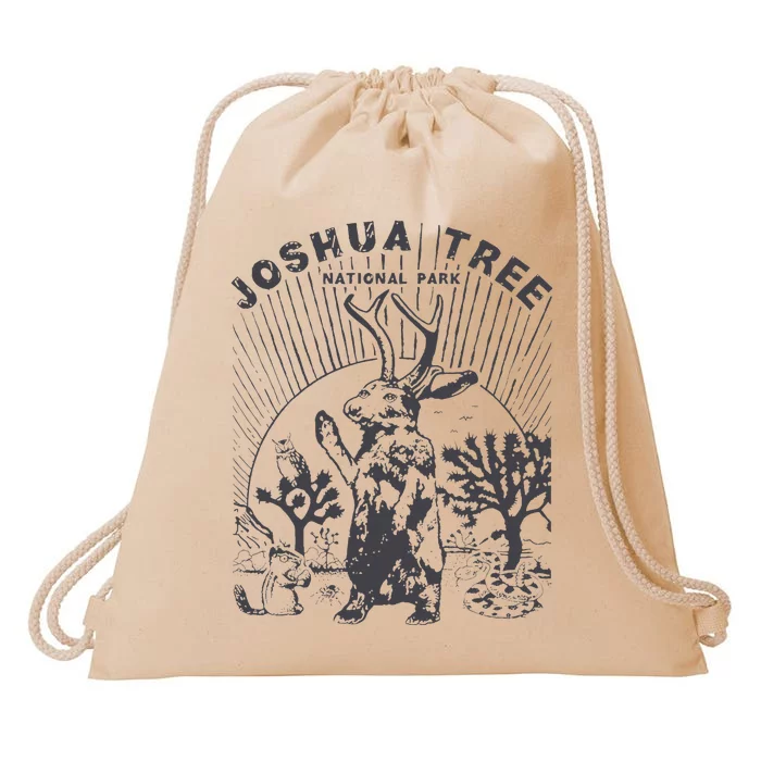 Joshua Tree Jackalope Guys Joshua Tree Vintage National Park Drawstring Bag