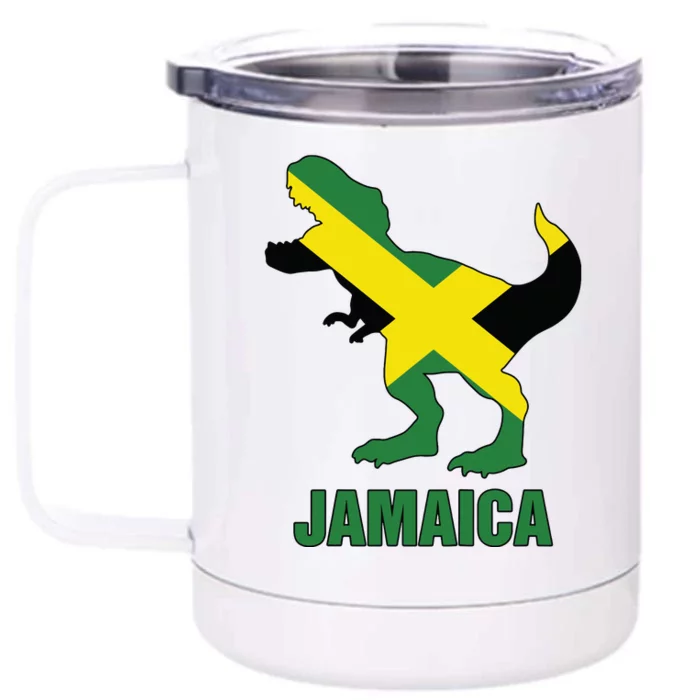 Jamaica Trex Jamaican Flag Front & Back 12oz Stainless Steel Tumbler Cup