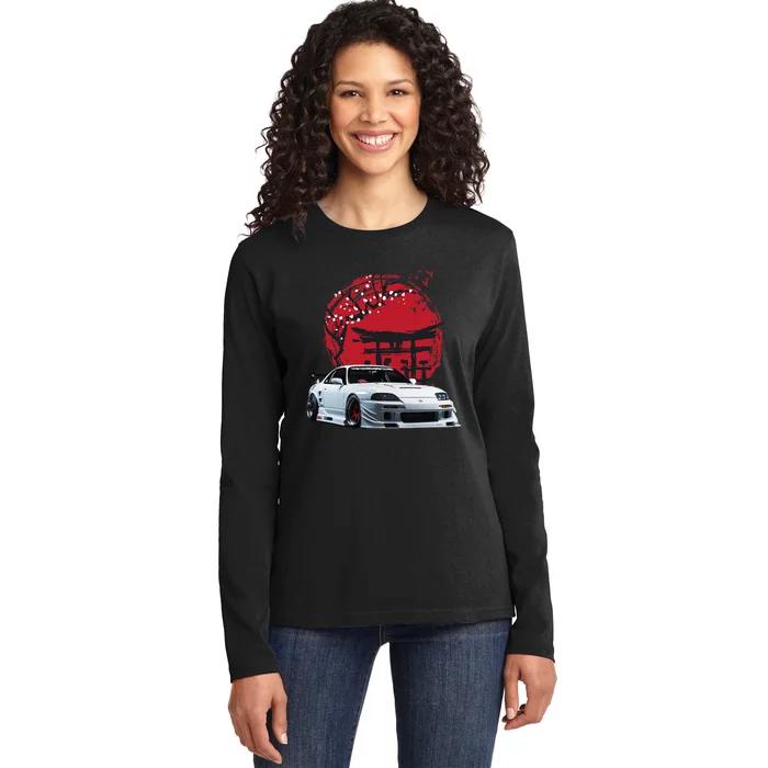 Jdm Tuning Japanese Domestic Market Skyline Supra Automotive Ladies Long Sleeve Shirt