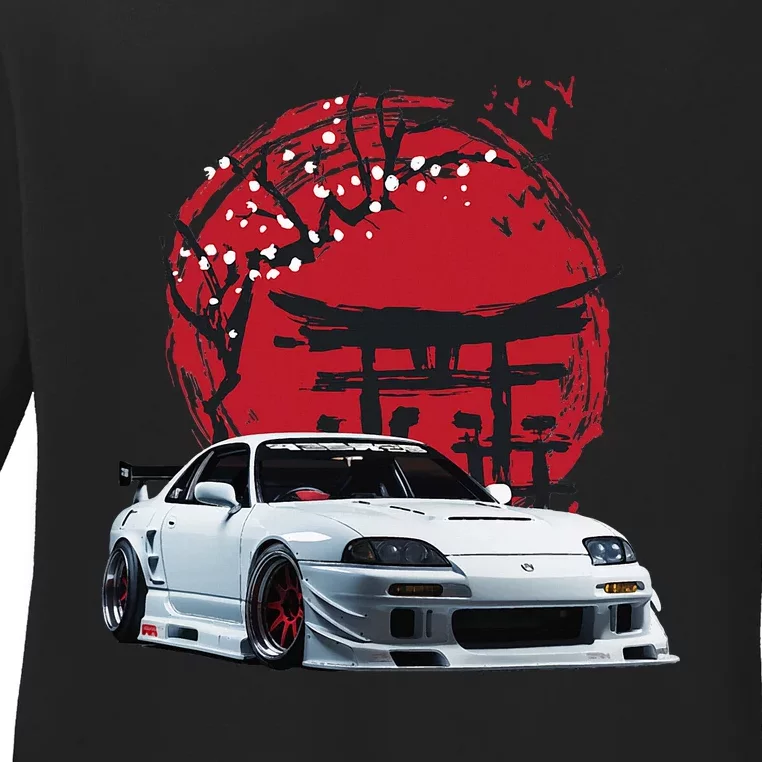 Jdm Tuning Japanese Domestic Market Skyline Supra Automotive Ladies Long Sleeve Shirt