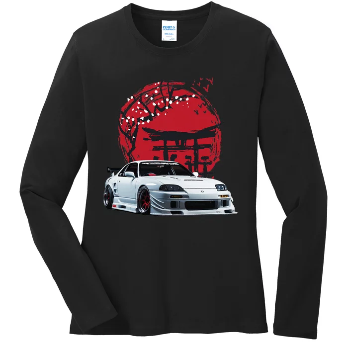 Jdm Tuning Japanese Domestic Market Skyline Supra Automotive Ladies Long Sleeve Shirt