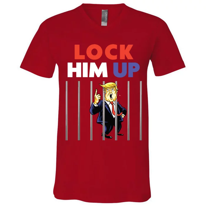 Jail Trump Lock Him Up Anti Trump V-Neck T-Shirt