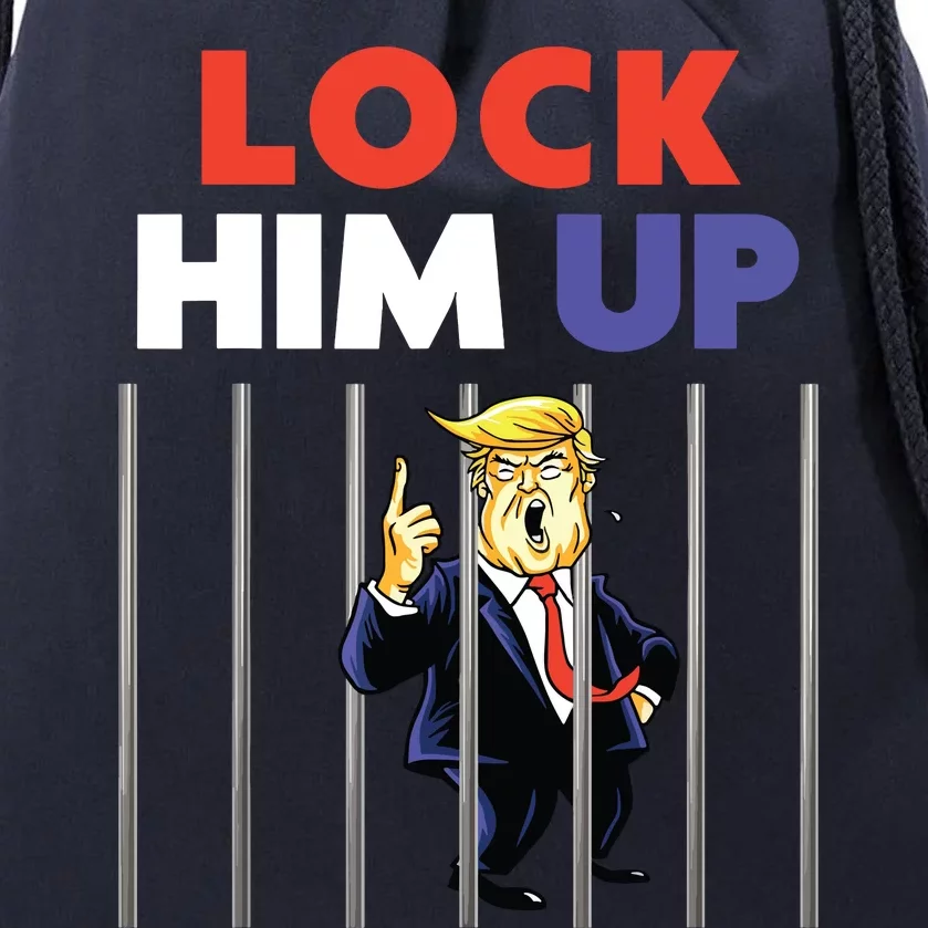 Jail Trump Lock Him Up Anti Trump Drawstring Bag