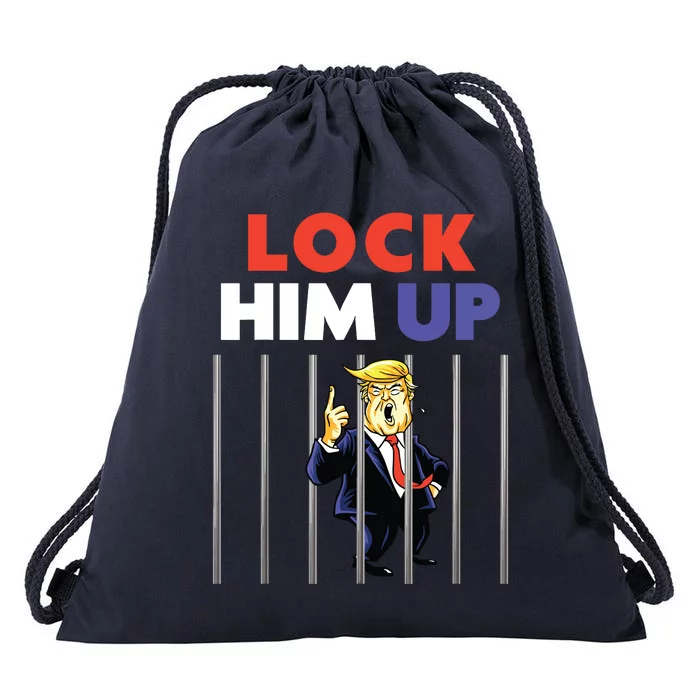 Jail Trump Lock Him Up Anti Trump Drawstring Bag