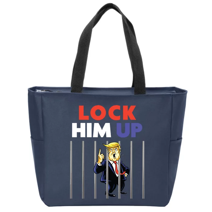 Jail Trump Lock Him Up Anti Trump Zip Tote Bag