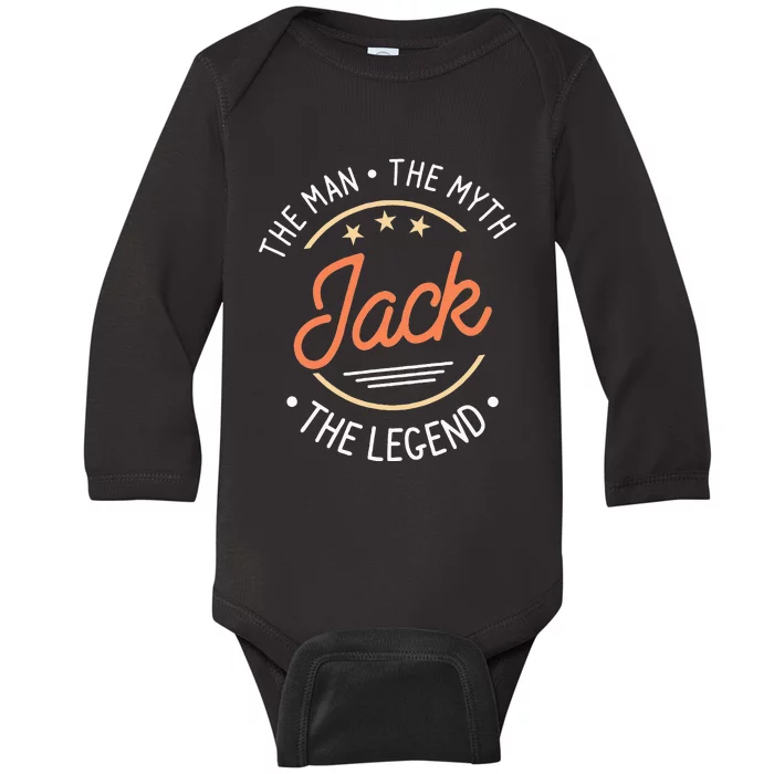 Jack The Man The Myth The Legend Baby Long Sleeve Bodysuit