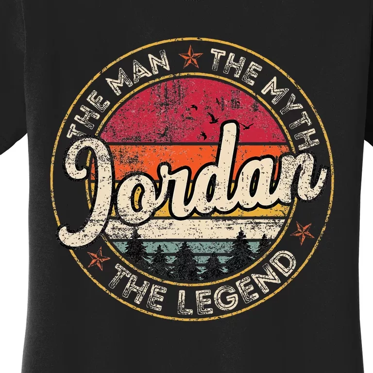 Jordan The Man The Myth The Legend Personalized Name Women's T-Shirt