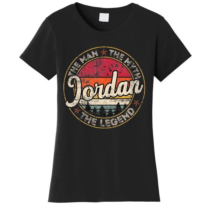 Jordan The Man The Myth The Legend Personalized Name Women's T-Shirt