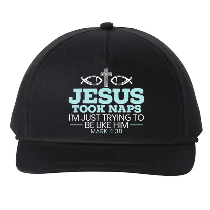 Jesus Took Naps Religious Pastor Bible Scripture Christian Snapback Five-Panel Rope Hat