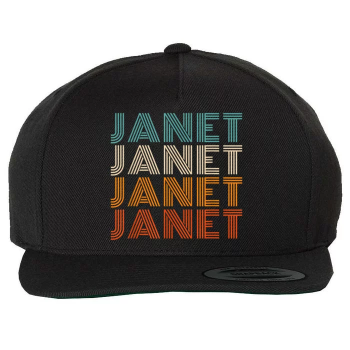 JANET Thing Name Gift Vintage Retro Wool Snapback Cap