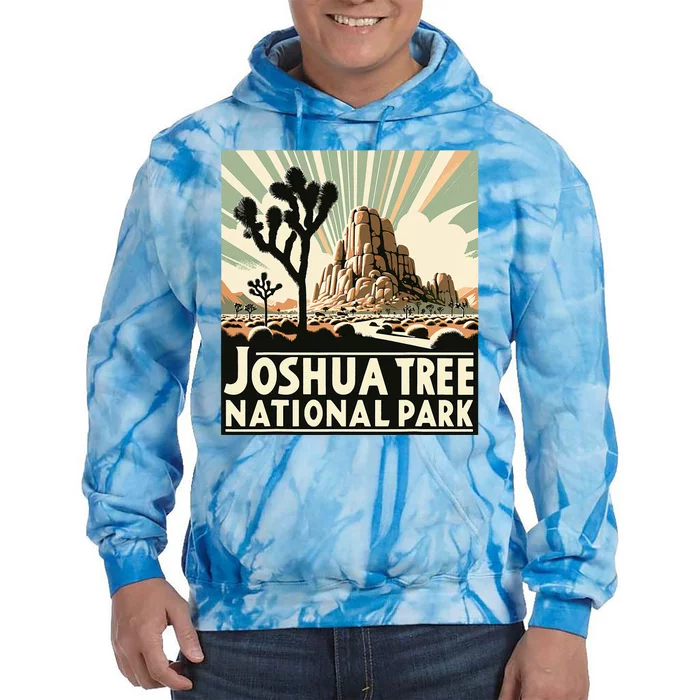 Joshua Tree National Park Vintage Hiking Camping Outdoor Tie Dye Hoodie