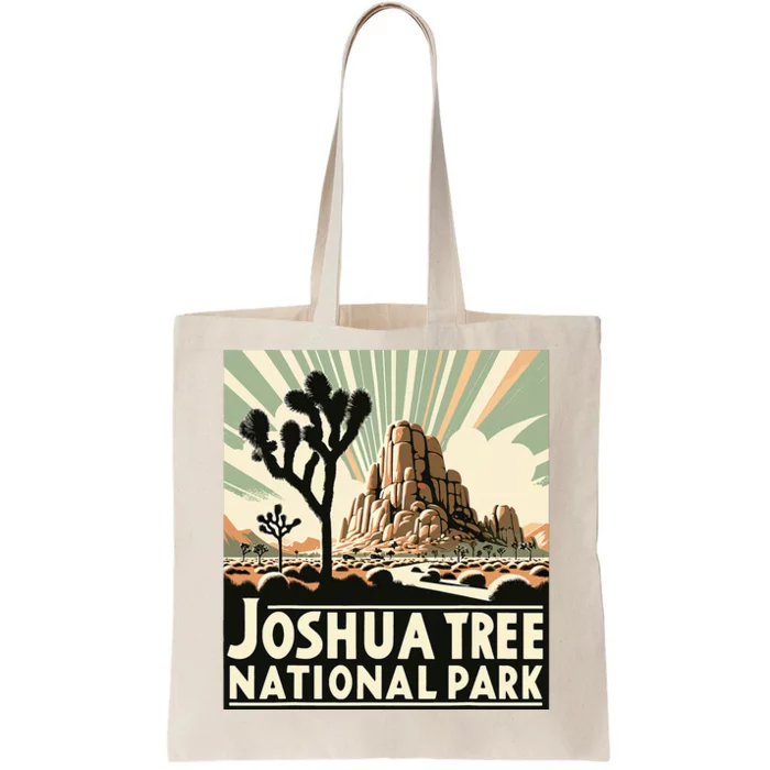 Joshua Tree National Park Vintage Hiking Camping Outdoor Tote Bag