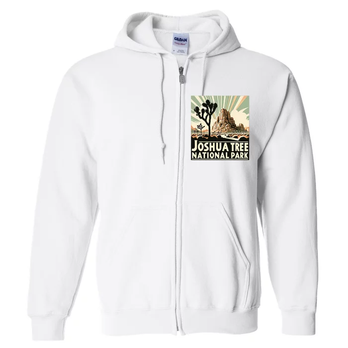 Joshua Tree National Park Vintage Hiking Camping Outdoor Full Zip Hoodie