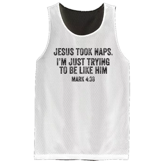 Jesus Took Naps Mark 438 Christian Funny Faith Mesh Reversible Basketball Jersey Tank