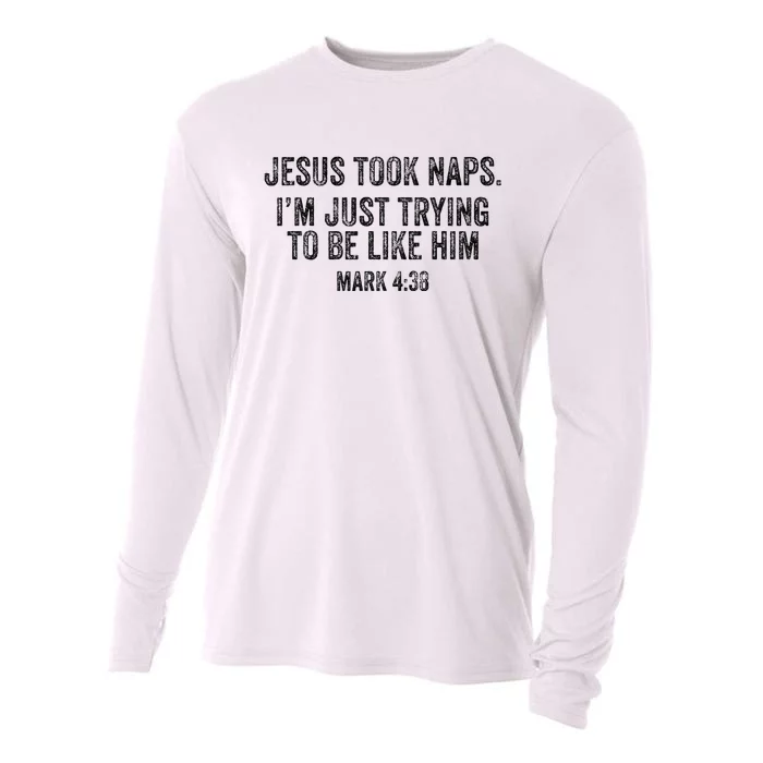 Jesus Took Naps Mark 438 Christian Funny Faith Cooling Performance Long Sleeve Crew