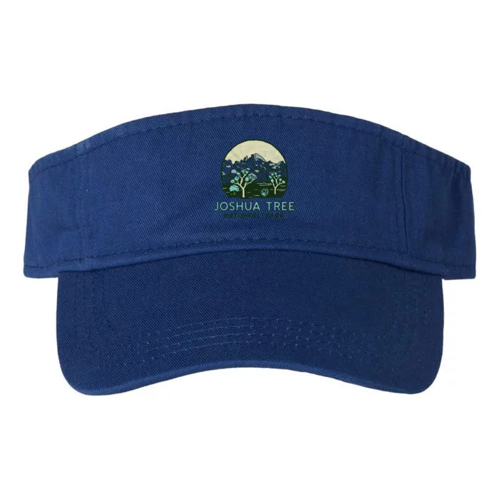 Joshua Tree National Park Vintage Mountains And Trees Sketch Gift Valucap Bio-Washed Visor