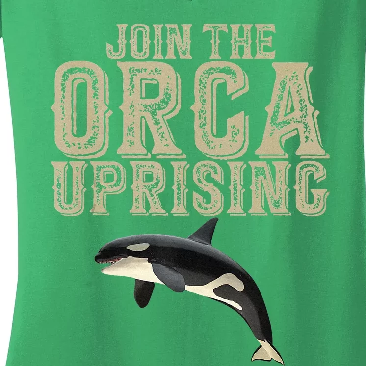 Join The Orca Uprising Women's V-Neck T-Shirt