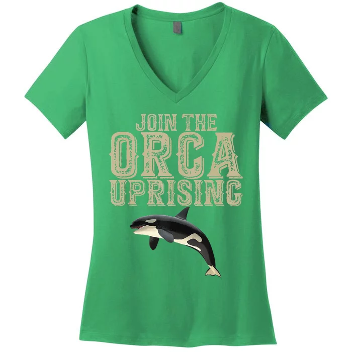 Join The Orca Uprising Women's V-Neck T-Shirt