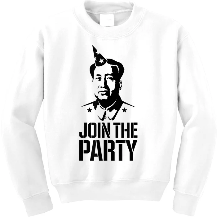 Join The Party Mao Zedong Funny China Communist Chinese Puns Kids Sweatshirt