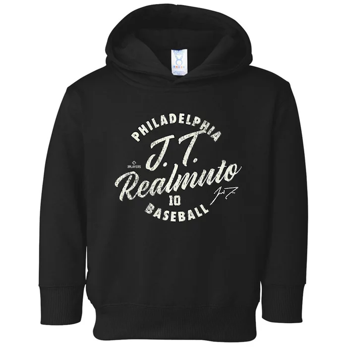 J T Realmuto Philadelphia Baseball Vintage Cursive Toddler Hoodie