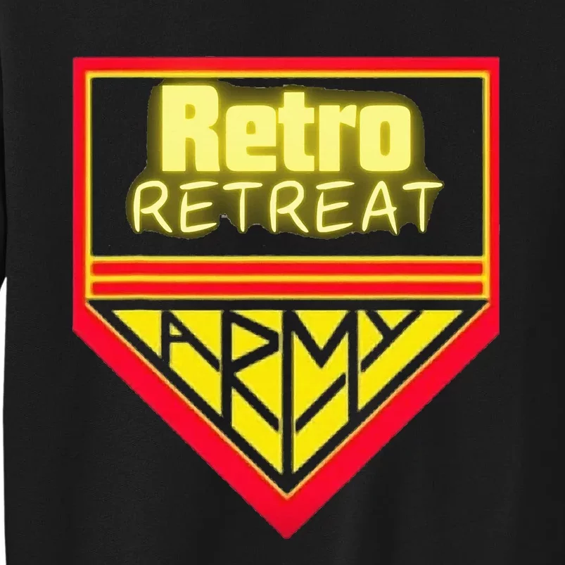 Join The Retro Retreat Army – Trendy Graphic Tall Sweatshirt