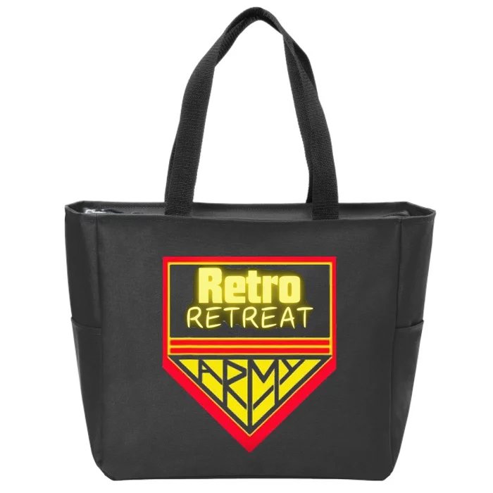 Join The Retro Retreat Army – Trendy Graphic Zip Tote Bag