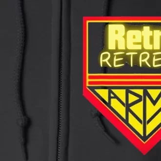 Join The Retro Retreat Army – Trendy Graphic Full Zip Hoodie