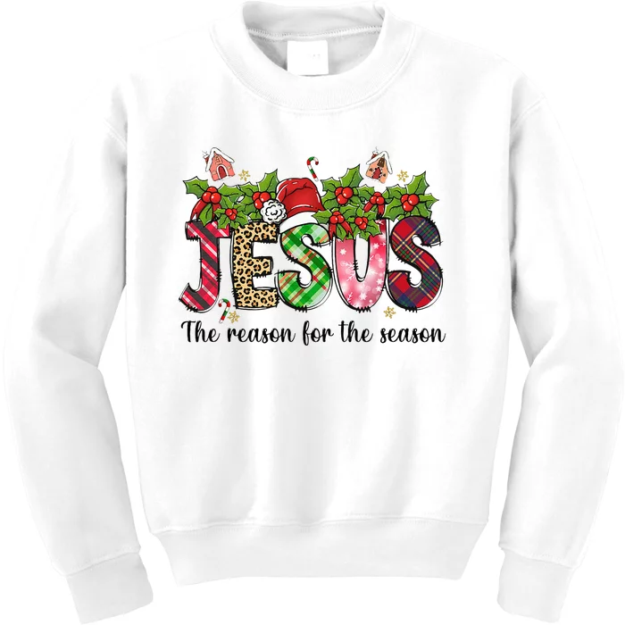 Jesus The Reason For The Season Christian Christmas God Kids Sweatshirt