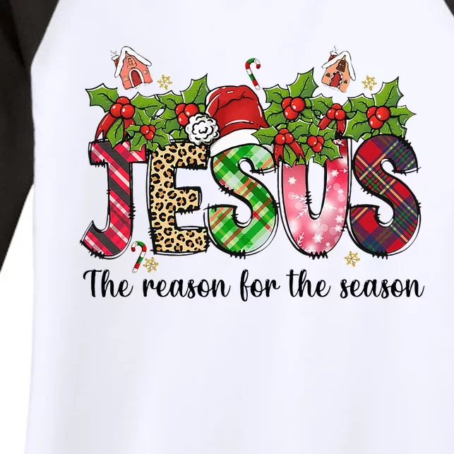 Jesus The Reason For The Season Christian Christmas God Women's Tri-Blend 3/4-Sleeve Raglan Shirt