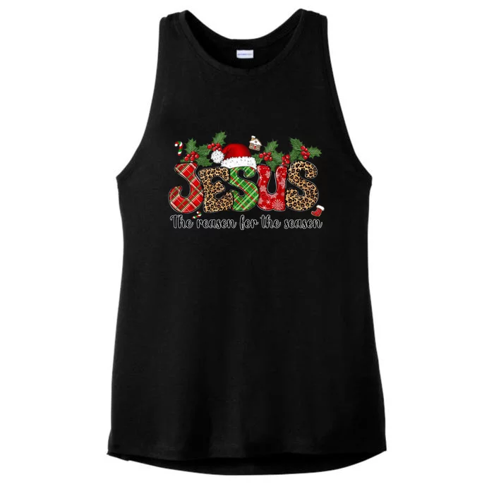 Jesus The Reason For The Season Christ Xmas Stocking Stuffer Gift Ladies Tri-Blend Wicking Tank