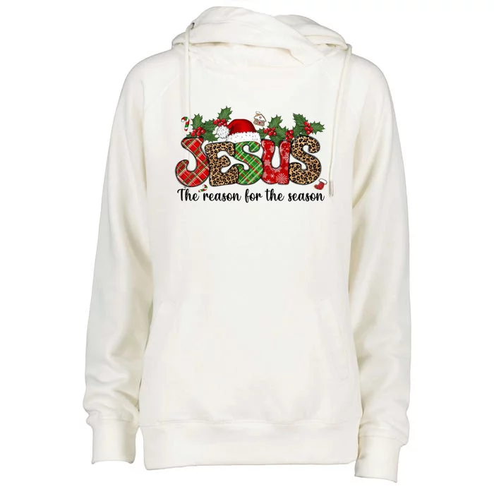 Jesus The Reason For The Season Christ Xmas Stocking Stuffer Gift Womens Funnel Neck Pullover Hood