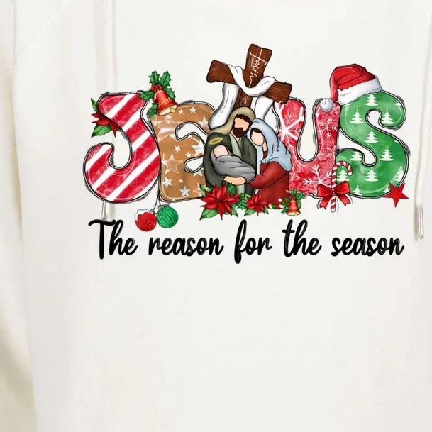 Jesus The Reason For The Season Jesus Pajamas Christmas Gift Womens Funnel Neck Pullover Hood