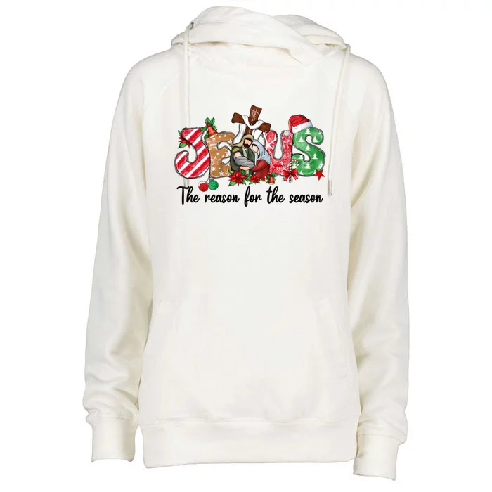 Jesus The Reason For The Season Jesus Pajamas Christmas Gift Womens Funnel Neck Pullover Hood