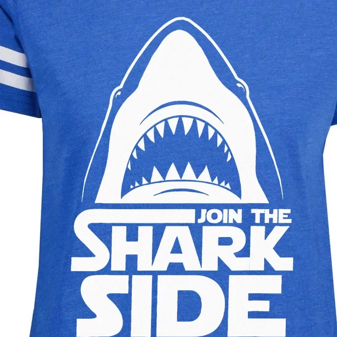 Join The Shark Side Funny Shark Lover Ocean Wildlife Enza Ladies Jersey Football T-Shirt